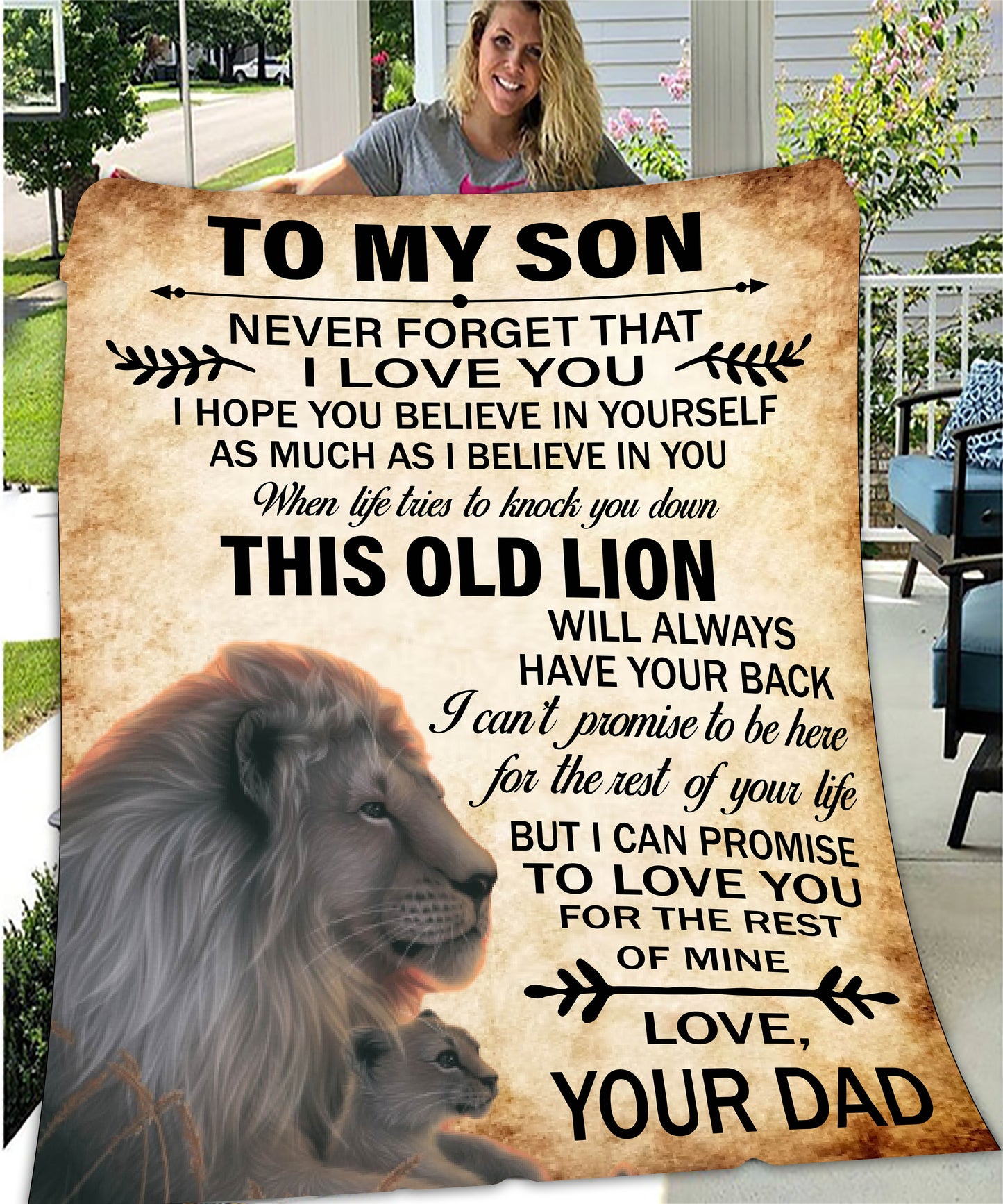 Velveteen Plush Blanket | To Son, Love Dad | I hope you believe in yourself as much as I believe in you