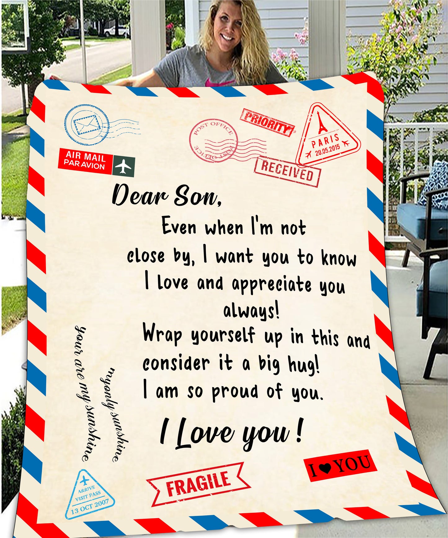 Velveteen Plush Blanket | Dear Son, Love Parent | Wrap yourself up in th is