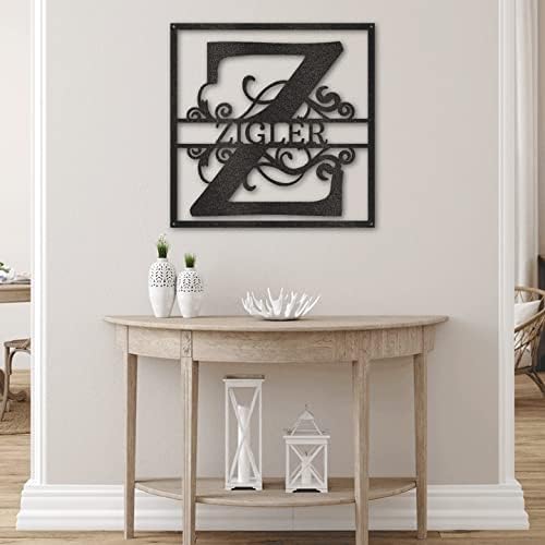 Split Square Monogram - Steel Sign-Metal Art