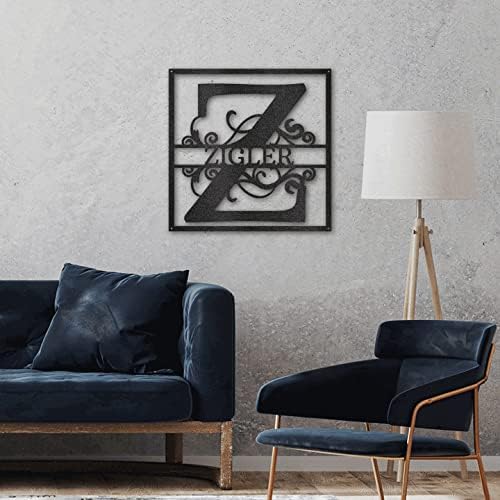 Split Square Monogram - Steel Sign-Metal Art