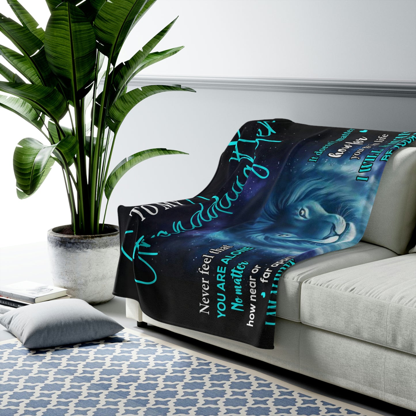 Velveteen Plush Blanket: To My Granddaughter Never feel alone, I am always with you.
