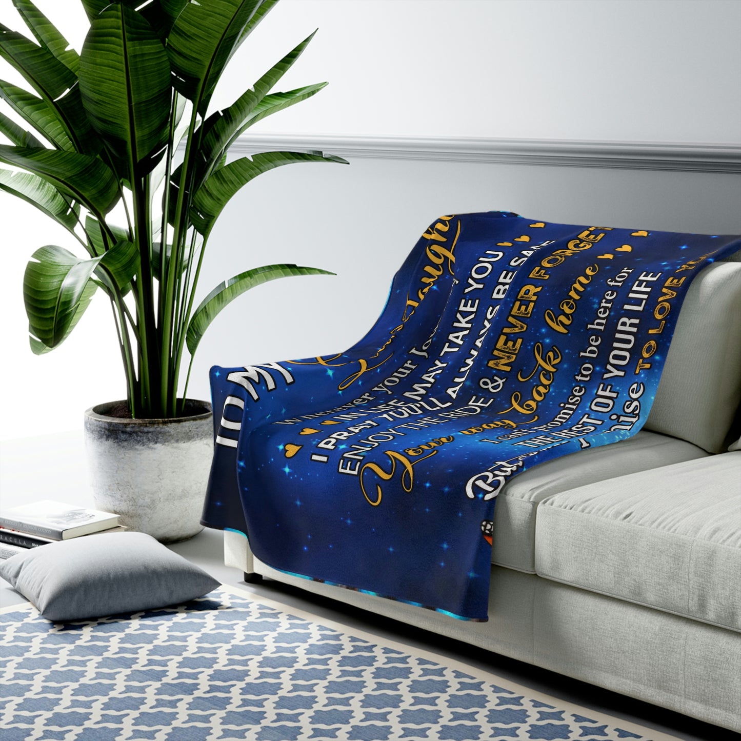 Velveteen Plush Blanket: Dear Granddaughter wherever the Journey takes you I pray you will be safe.