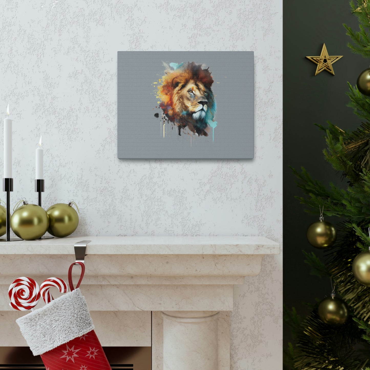 Canvas Gallery Wraps: Lion Face Painting.