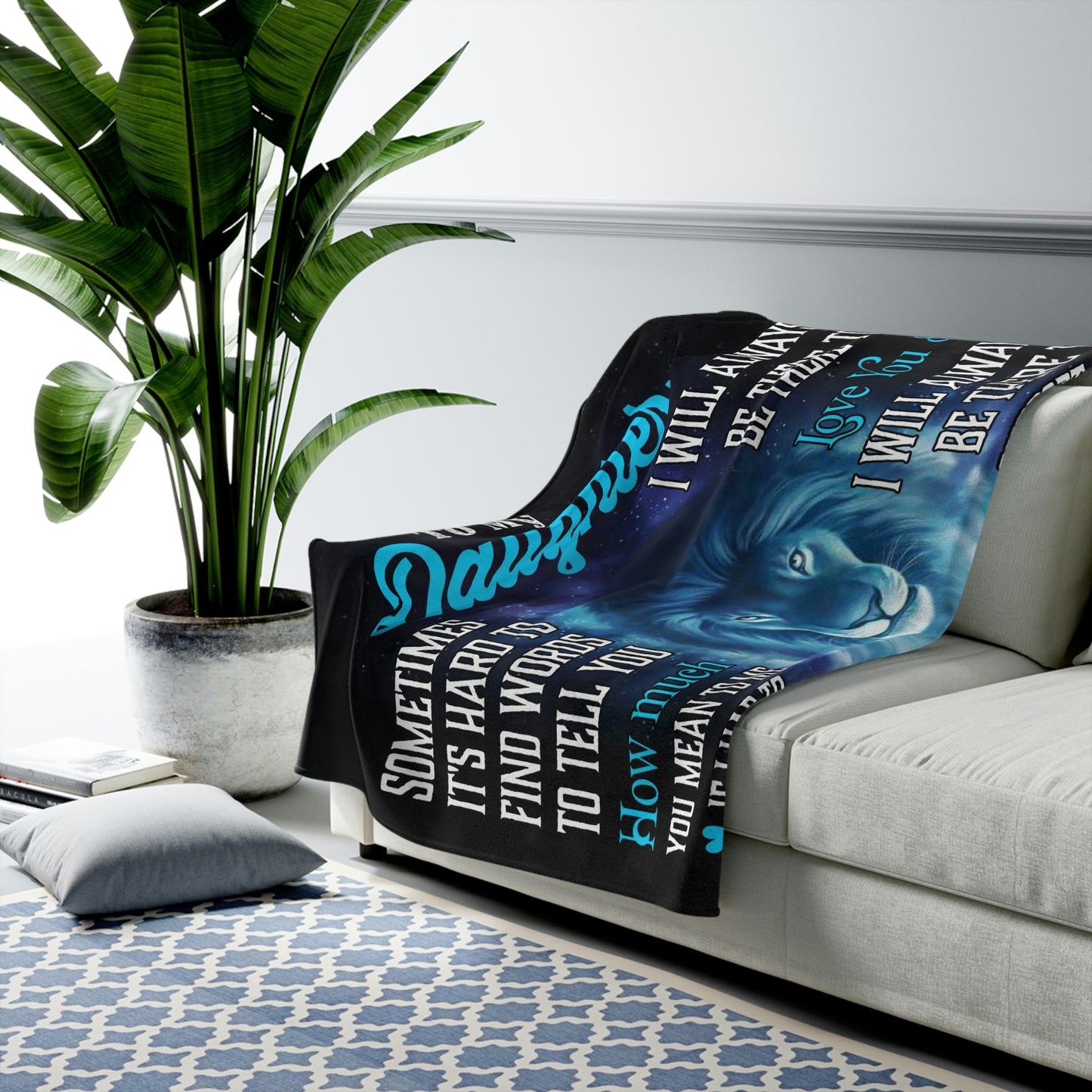 Velveteen Plush Blanket | To Daughter, Love Mom | I WILL ALWAYS BE THERE TO SUPPORT YOU