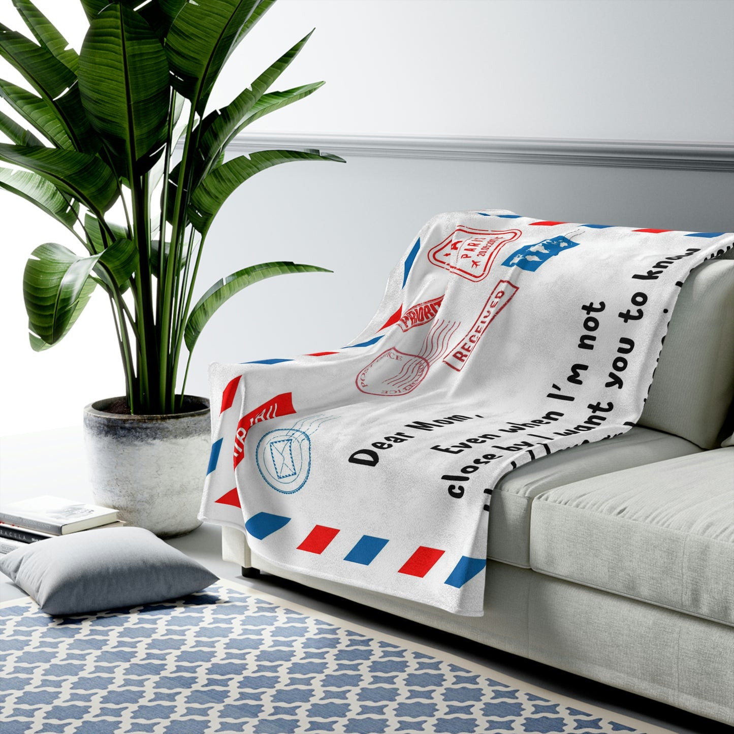 Velveteen Plush Blanket | Dear Mom, Love Daughter | I love you.
