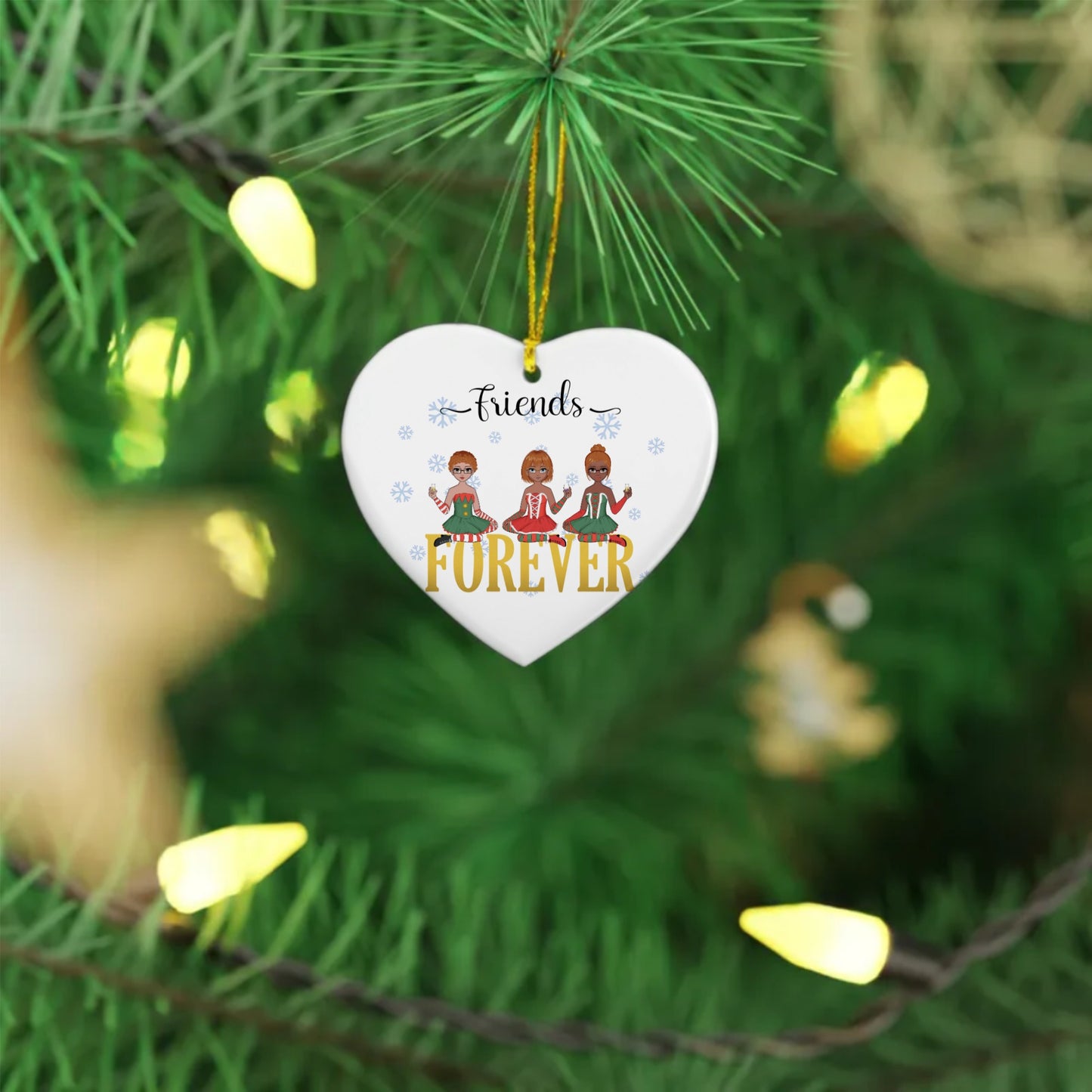 Best friends FOREVER | Metal Ornament (4 Shapes) | Personalize