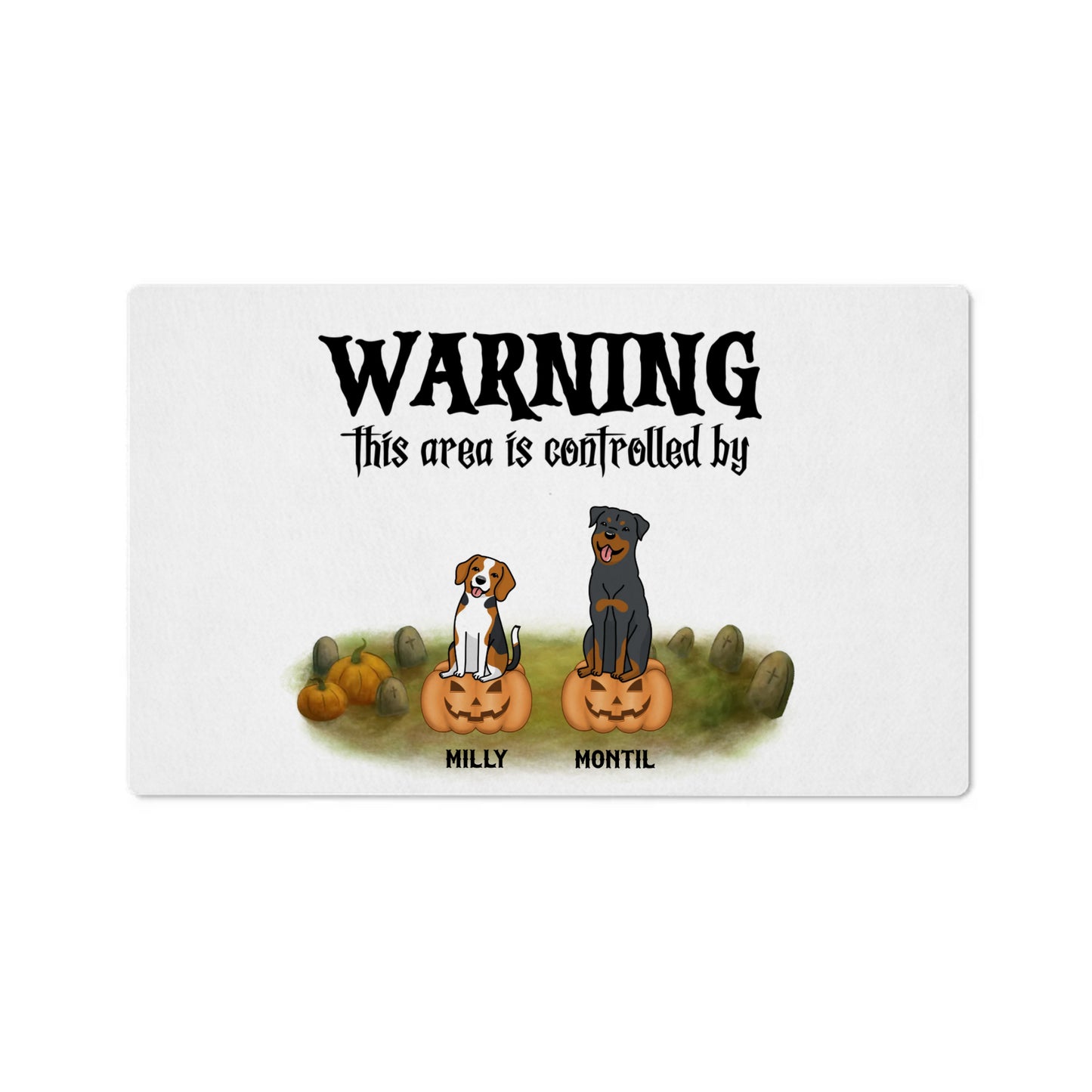 WARNING this area is controlled | Floor Mat | Personalize