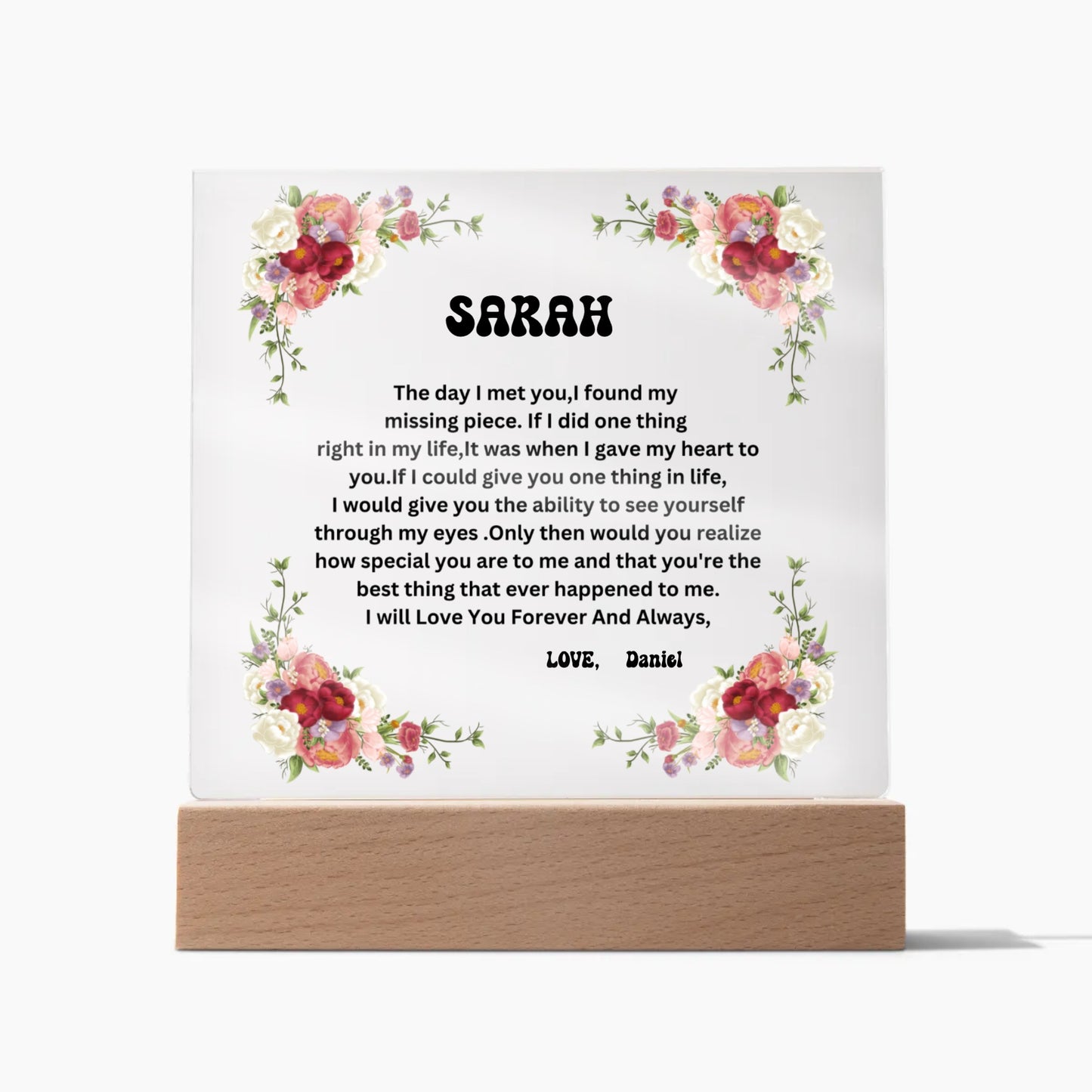 The day I met you | Acrylic Plaque (Sqaure) | Personalize