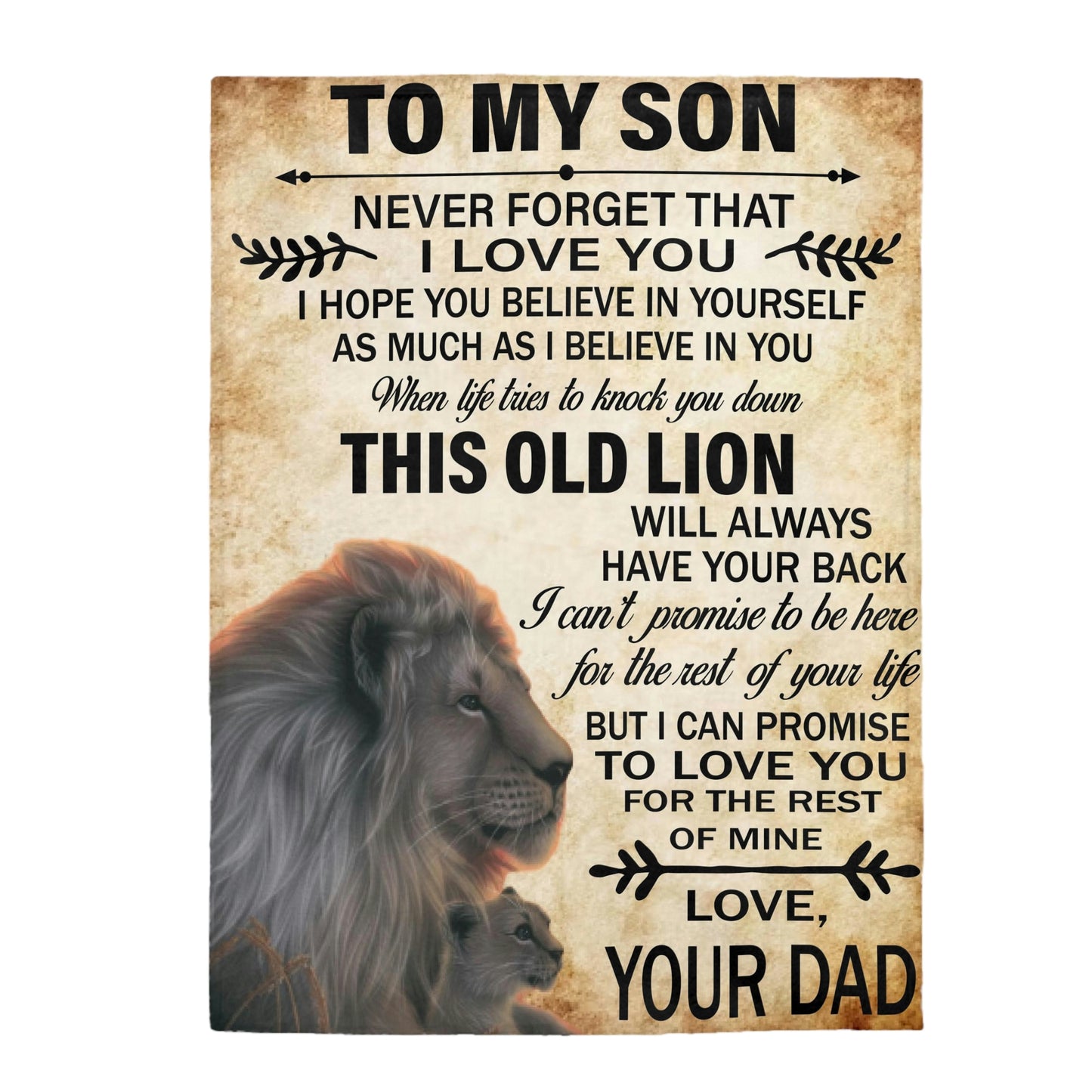 Velveteen Plush Blanket | To Son, Love Dad | I hope you believe in yourself as much as I believe in you