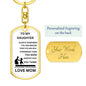 To Daughter, Love Mom (Dog Tag) | ALWAYS REMEMBER YOU ARE BRAVER THAN YOU BELIEVE