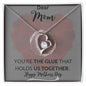 Dear Mom Mothers Day (Red Heart) (Grey) | YOU'RE THE GLUE