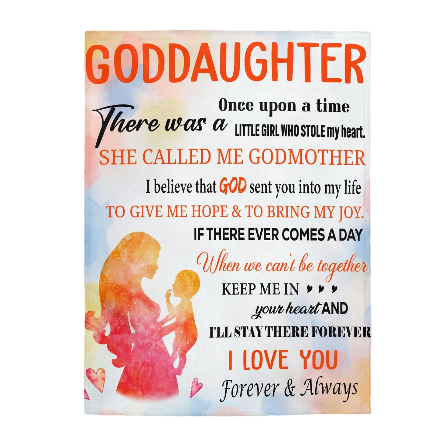 Velveteen Plush Blanket | To Goddaughter, Love Godmother | When we can't be together, keep me in your heart