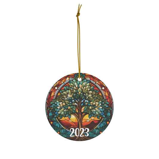 Glass art Christmas Tree 2023 | SUBORNIC Ornament (Circle) |
