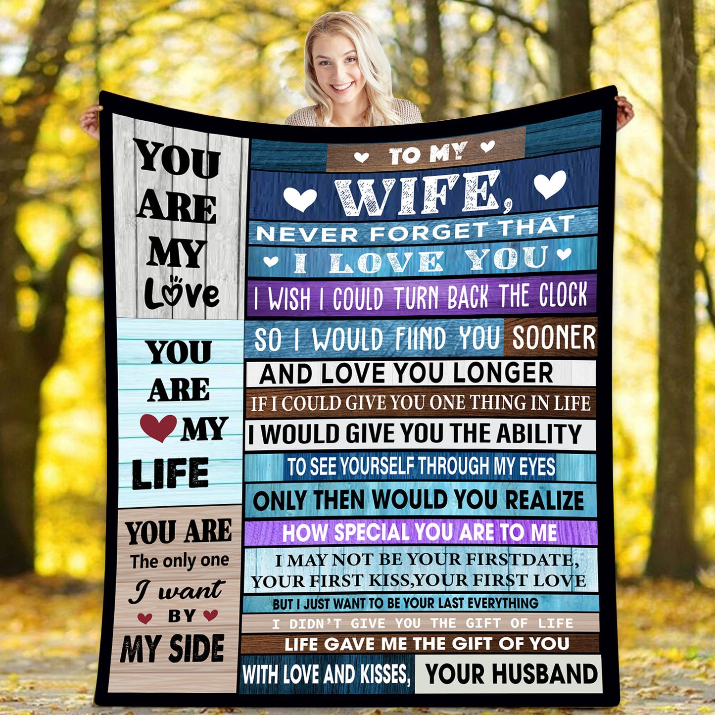Velveteen Plush Blanket | To Wife, Love Husband | You are the only one I want by my side