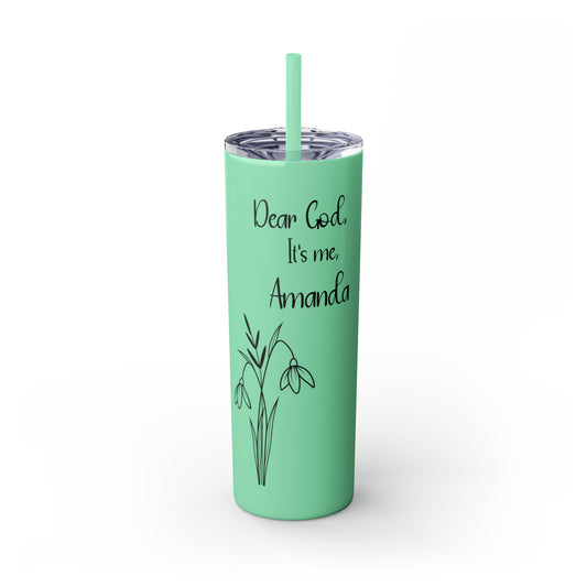 Personalized Skinny Tumbler with Straw, 20oz