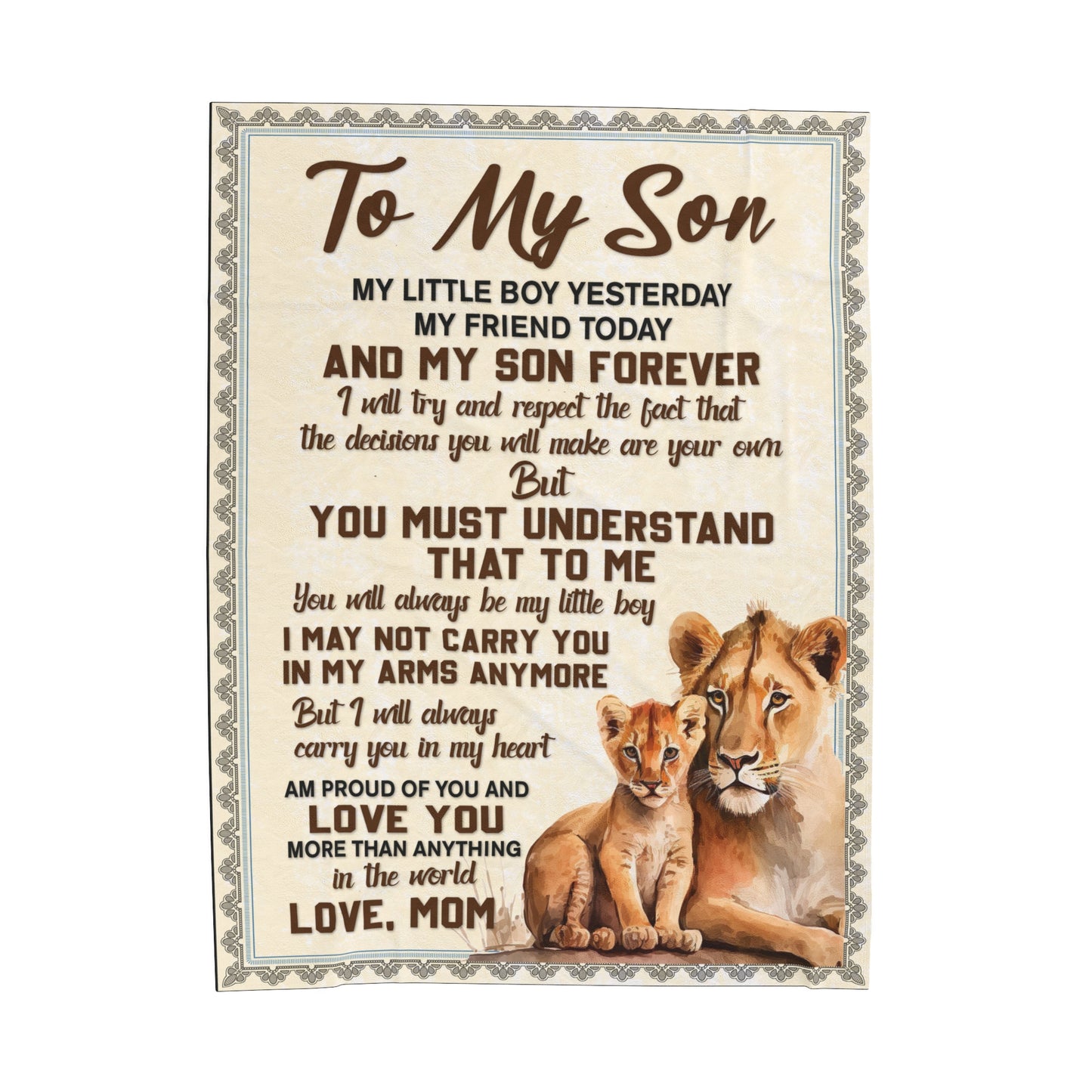 To My Son-You will always be my Little boy| Velveteen Plush Blanket