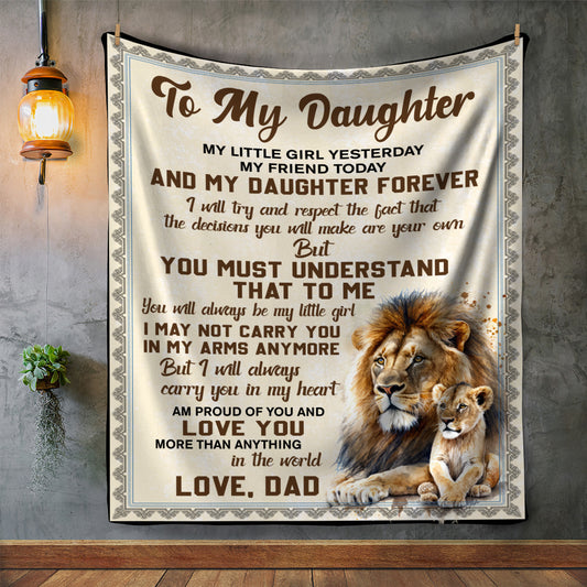 To my Daughter-You will always be my Little Girl| Velveteen Plush Blanket