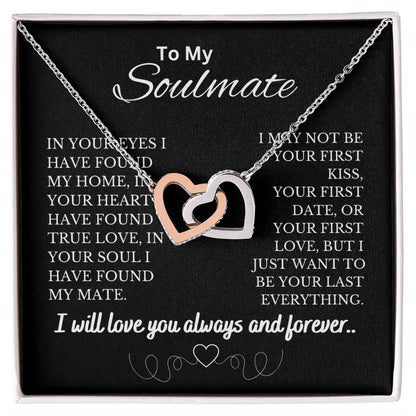 To My Soulmate - In Your Eyes I Have Found Home | Interlocking Heats necklace