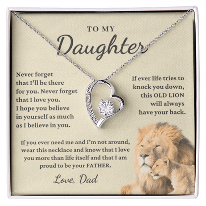To my Daughter, Love DAD | Forever Love Necklace | Show your daughter you truly love her!
