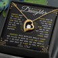 [ ALMOST SOLD OUT] To My Daughter, Love Dad- Always keep me in your heart (Black&Gold) | Forever Love Neckless