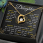 [ ALMOST SOLD OUT] To My Daughter, Love Mom & Dad - Always keep me in your heart (Black&Gold) | Forever Love Neckless