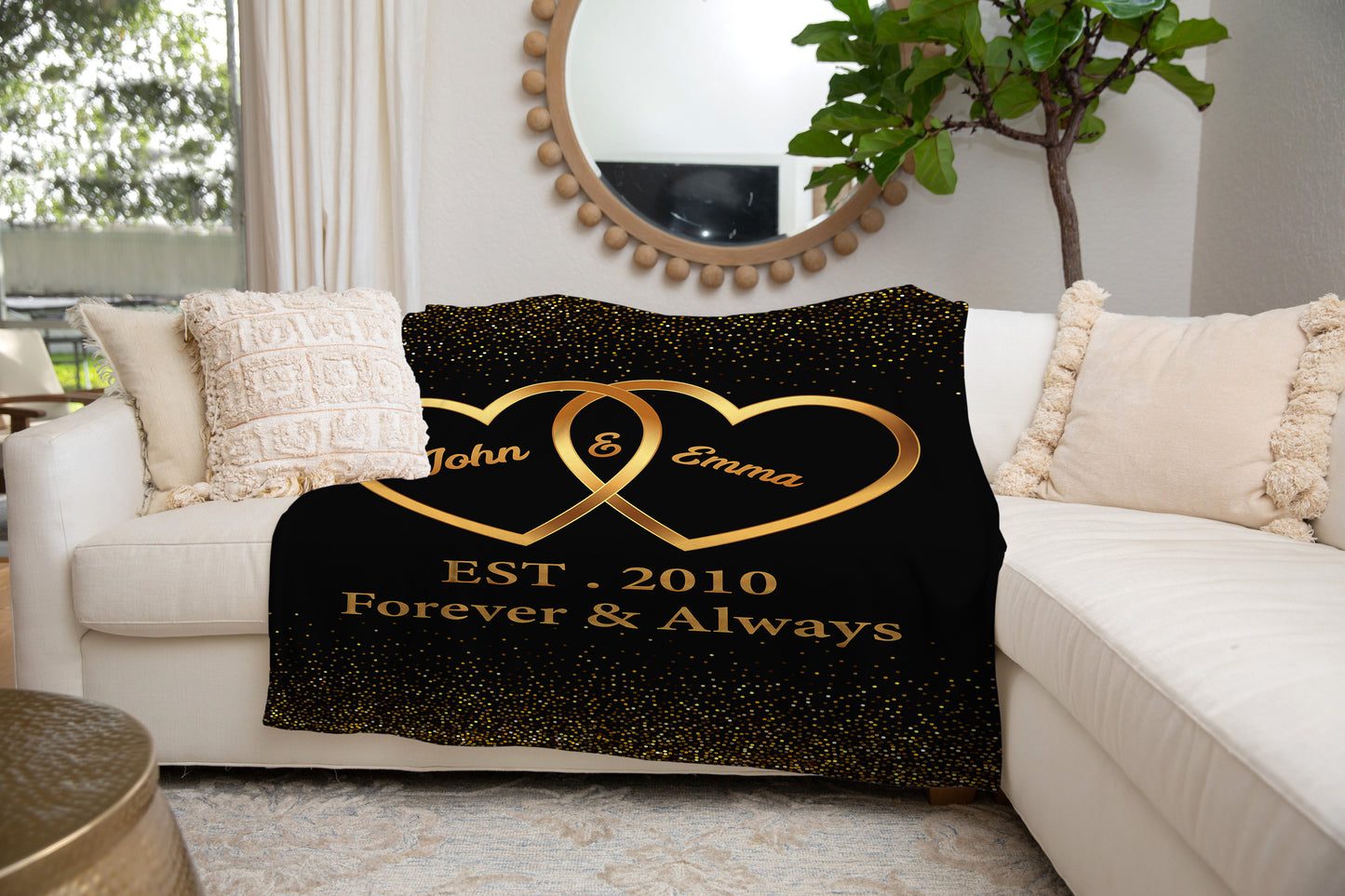 Personalized Bliss: Velveteen Plush Blanket for Couples - Elevate Your Cozy Moments Together!