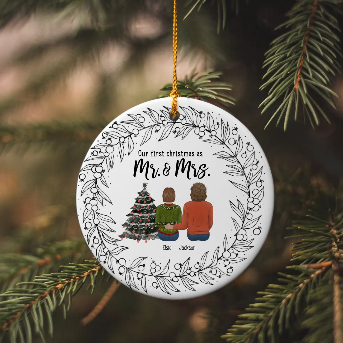 Our First Christmas as Mr & Mrs | Subonic Ornament | Personalize