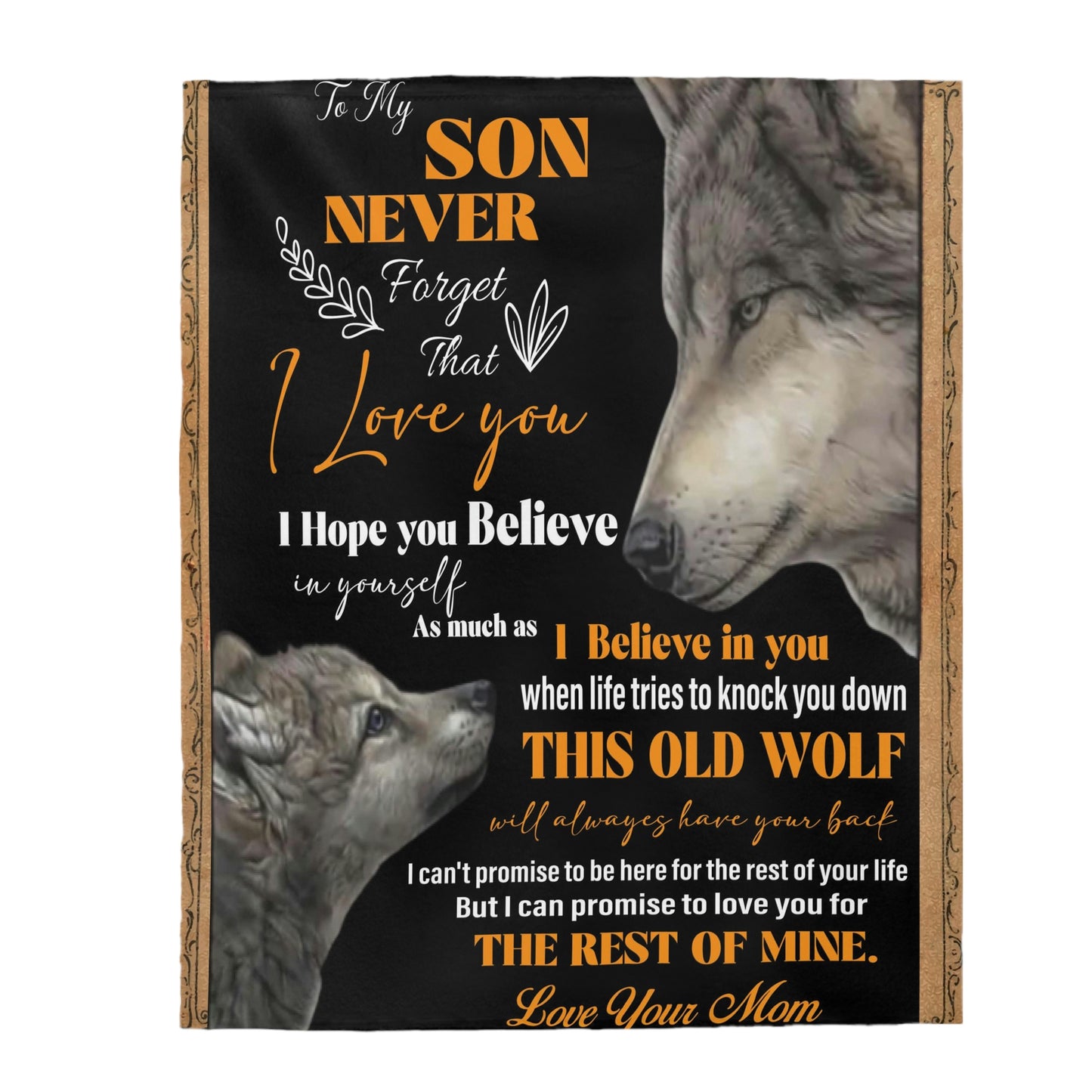 Velveteen Plush Blanket: Dear Son am proud of you. Love Mom