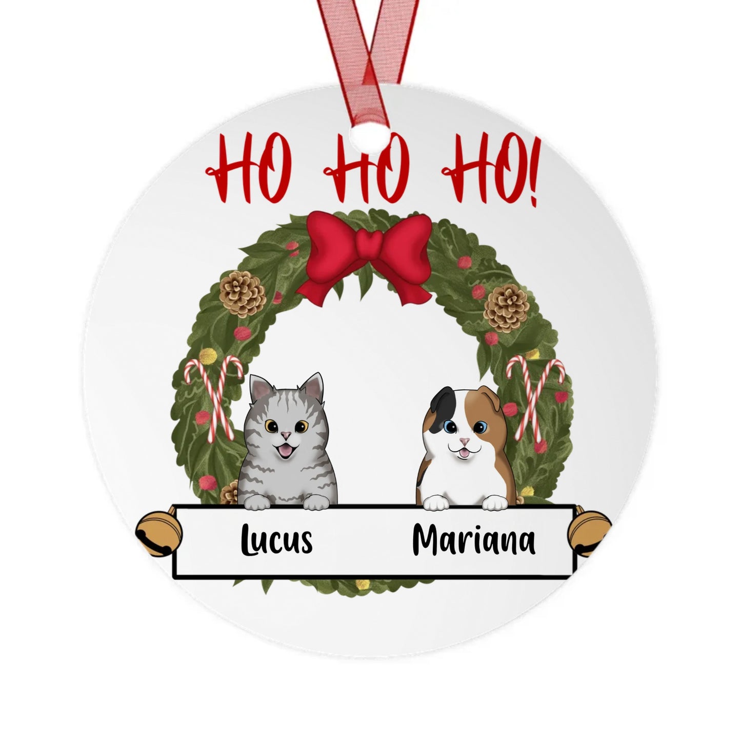 The Cat(s) having Christmas | Metal Ornaments | Personalize