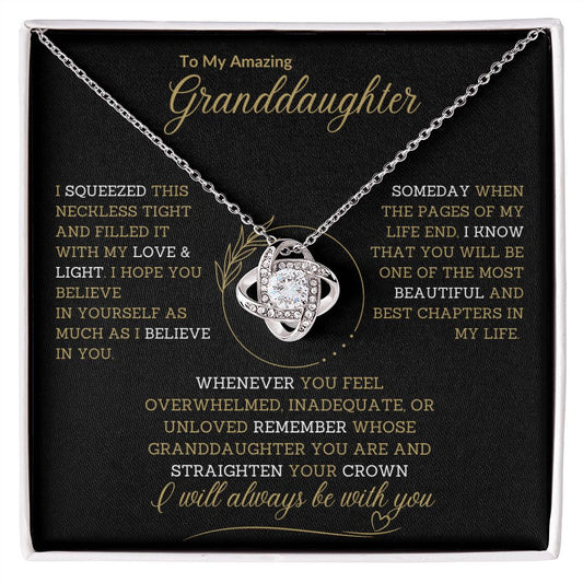 To My Granddaughter - Always With You | 14k Gold & Stainless Steel Necklace Gift Bundle
