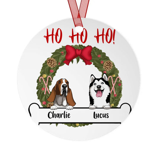 The Dog(s) having Christmas | Metal Ornaments | Personalize